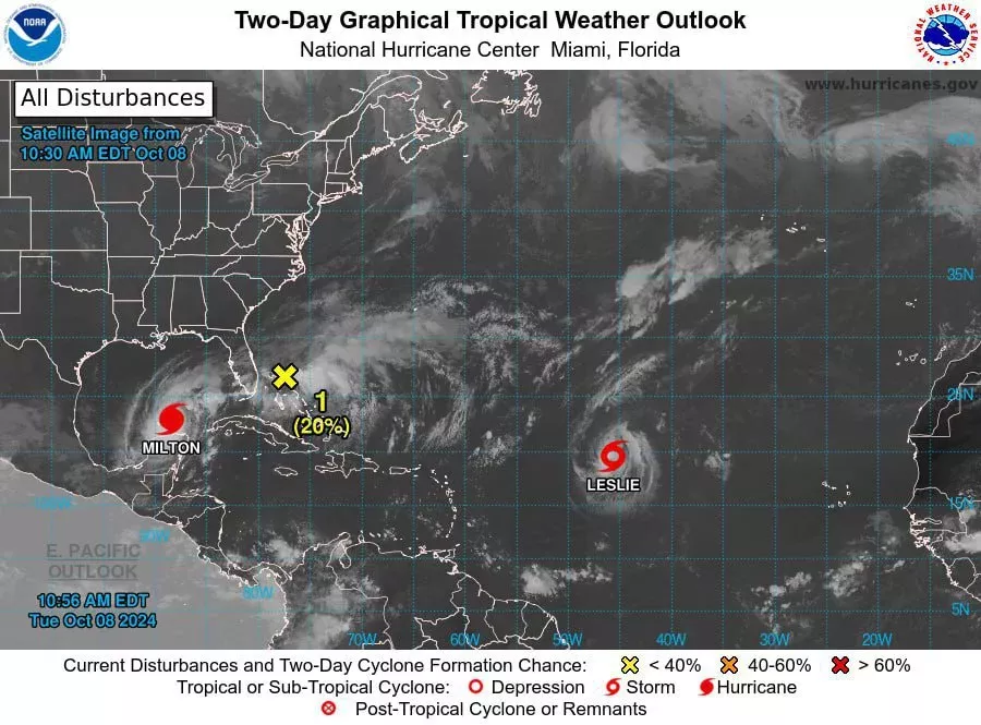 Ulkan to‘fon Florida shtatining bir qismini «uchirib yuborishi» mumkin расм