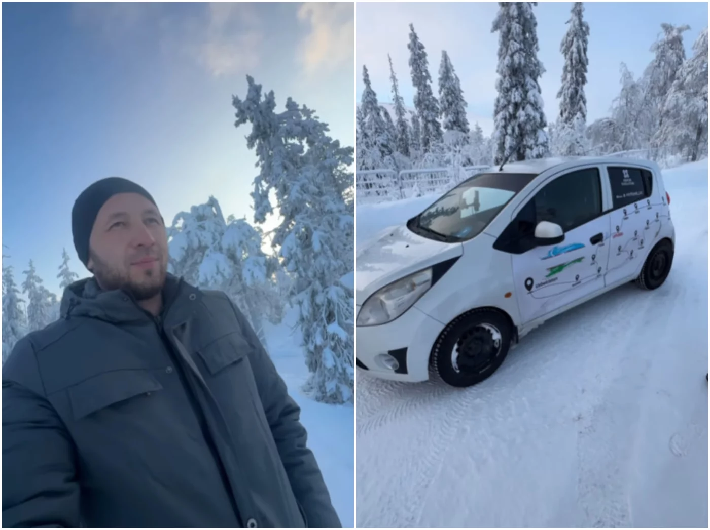 A young man from Uzbekistan traveled to Europe in a Spark car