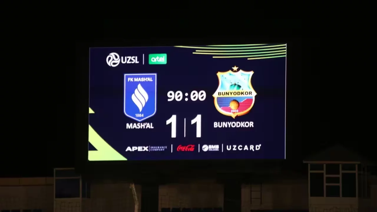 Суперлига. “Машъал” ўз майдонида “Бунёдкор” билан дуранг ўйнади