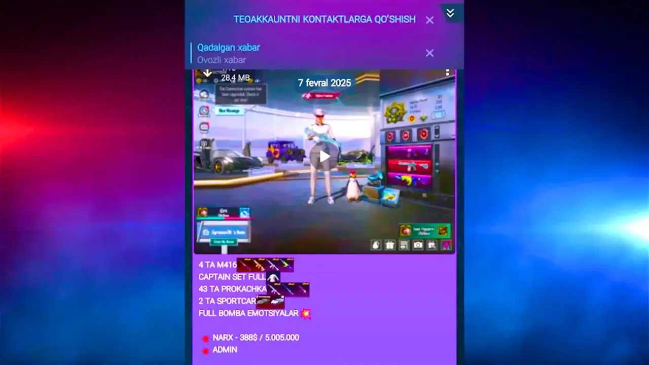 Telegram орқали PUBG аккаунтлари билан боғлиқ фирибгарлик фош этилди: ёшлар огоҳ бўлиши зарур!