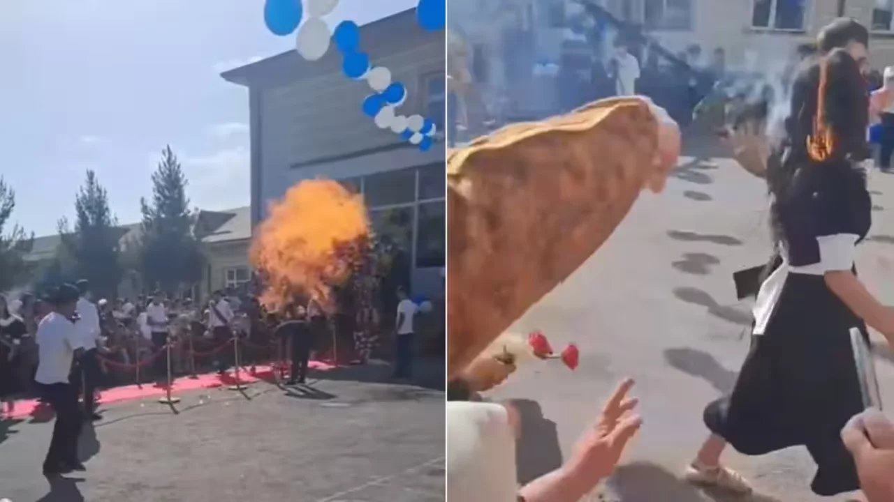 Namanganda so‘nggi qo‘ng‘iroq bayramida qizlarning sochi yonib ketdi