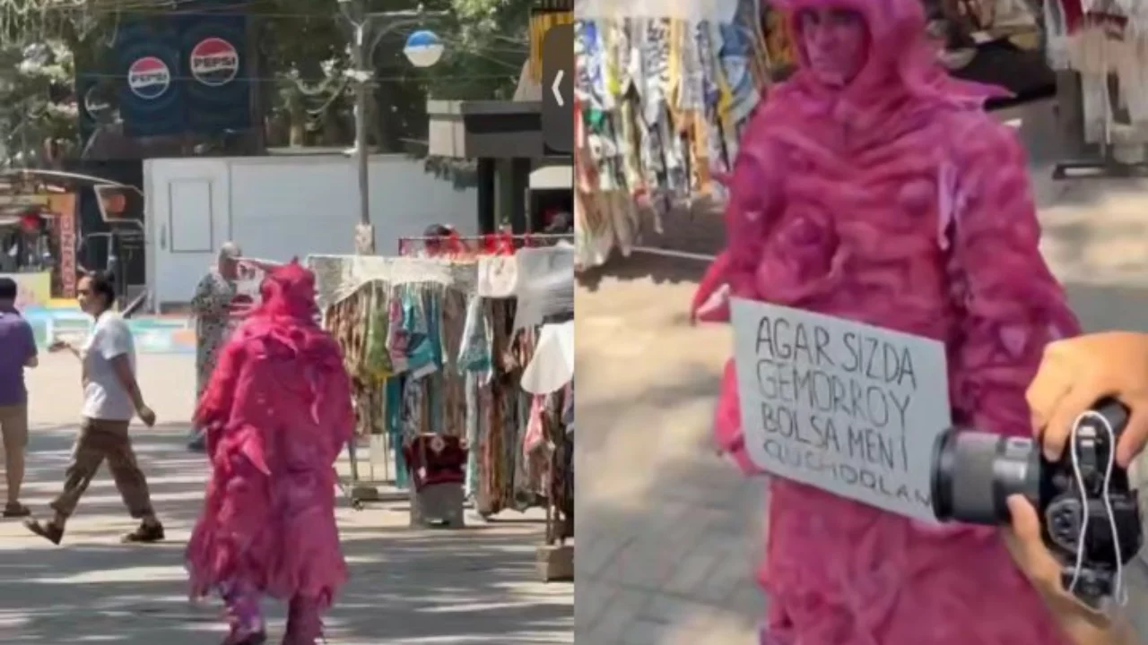 40 derece sıcakta kürkle gezen adam dikkat çekti