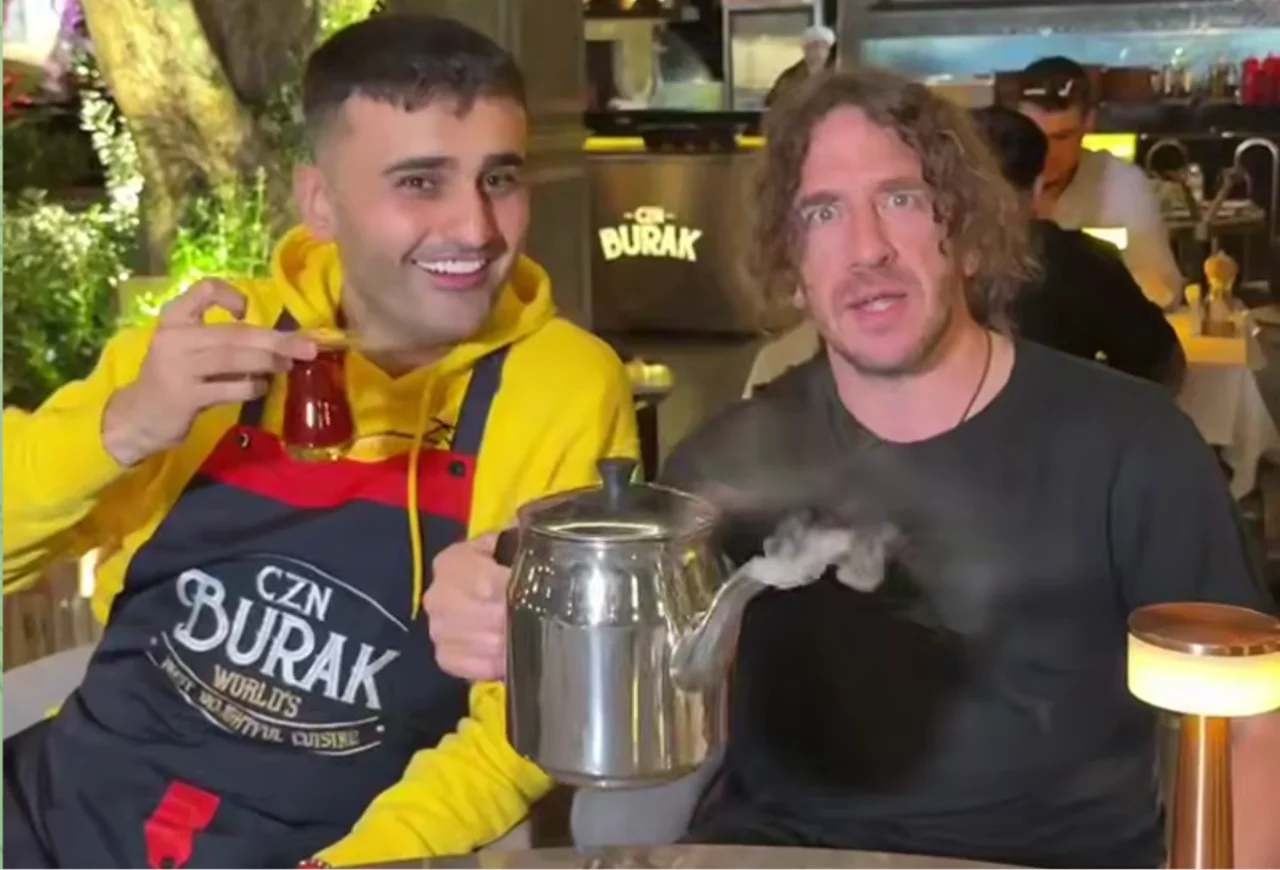 "Barcelona" legend Puyol and famous Burak: the tea party video that took the internet by storm
