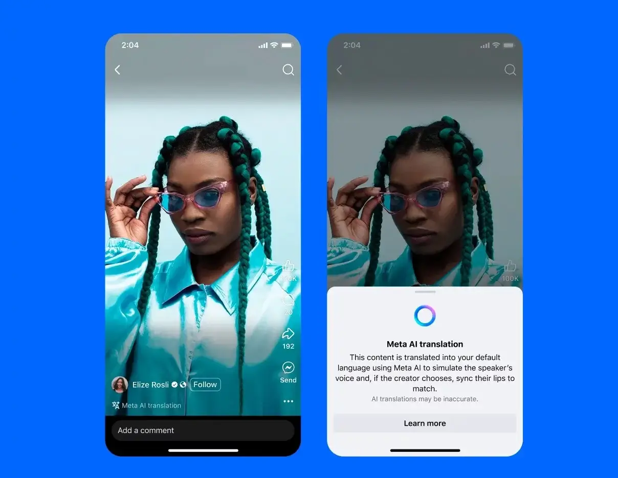 Meta предлагает AI-перевод на английский и испанский языки