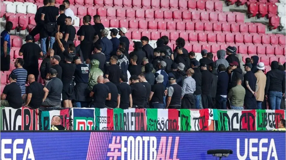 Italian fans held a protest before the match against Israel