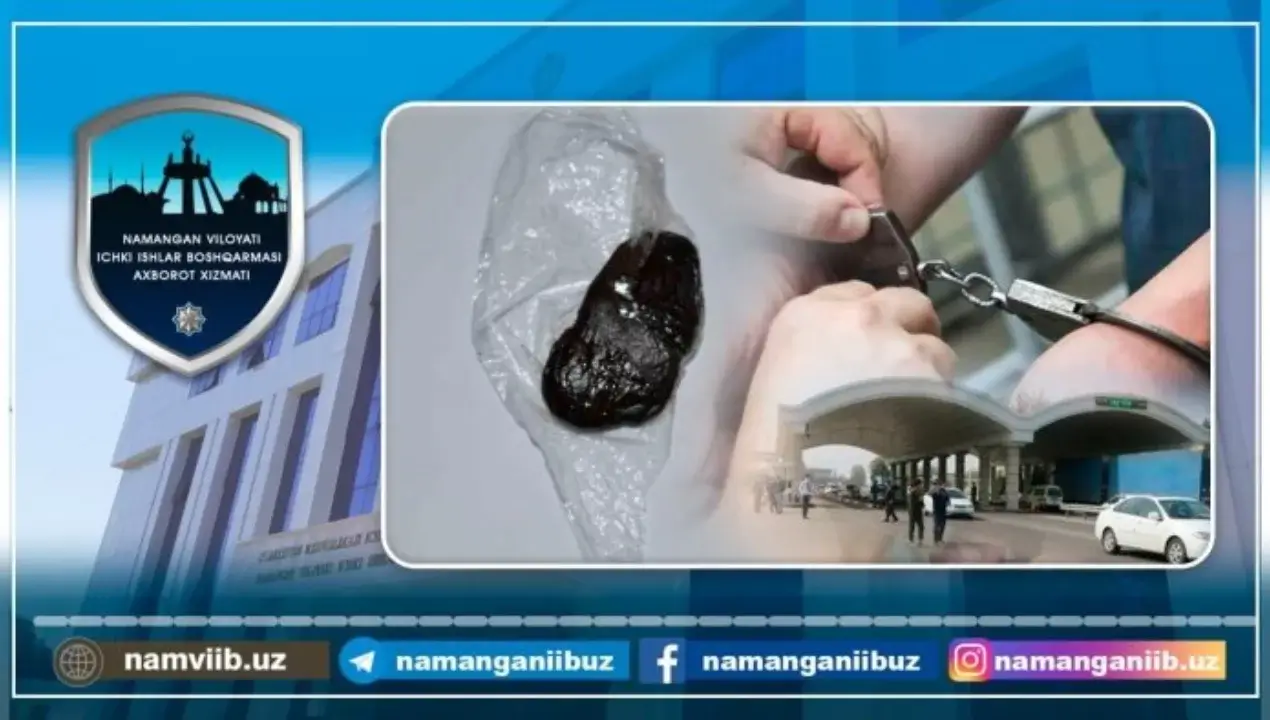 Namanganda yo‘lovchidan giyohvand modda topilib, jinoyat ishi qo‘zg‘atildi
