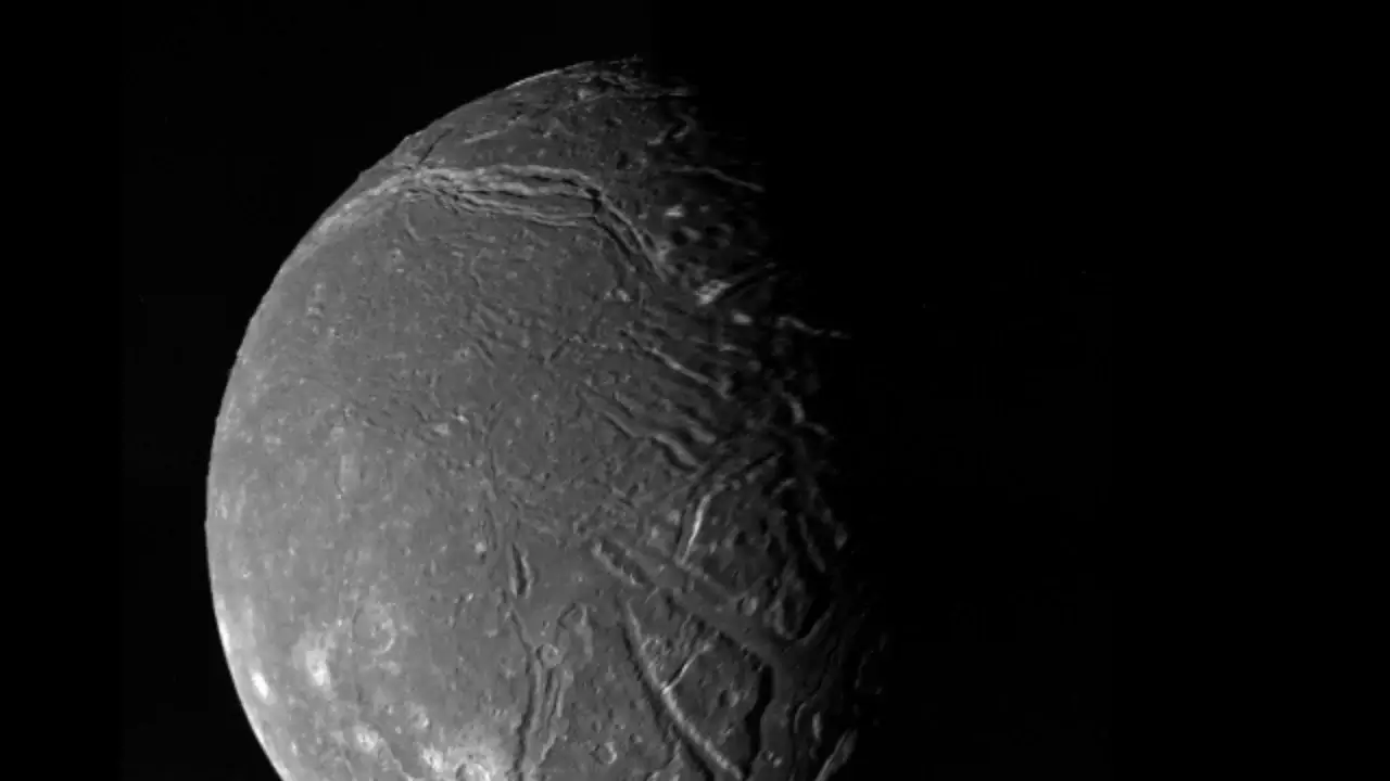Traces of a giant icy ocean have been discovered on Uranus's Ariel satellite