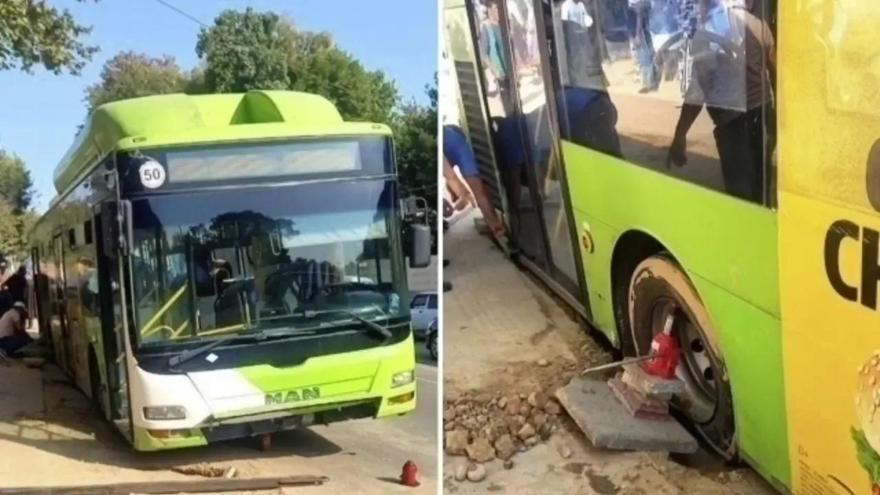 In Tashkent, a bus sank due to a landslide.