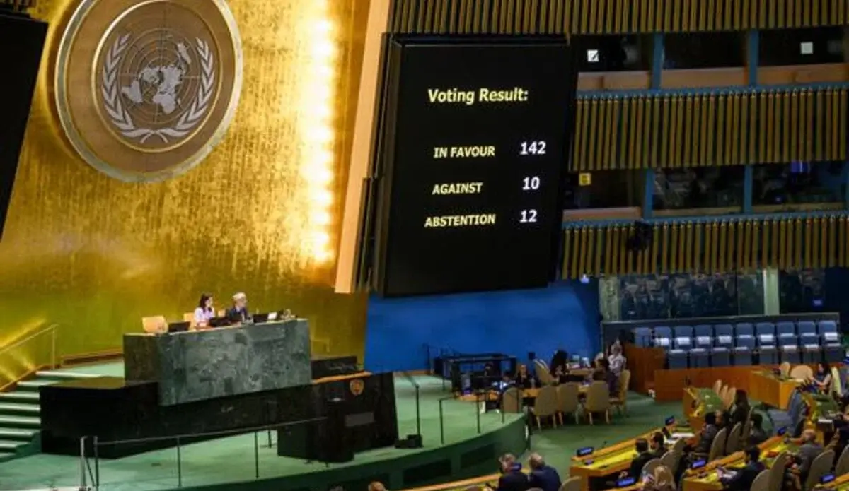 The UN approved the resolution of the two states on the Palestinian issue