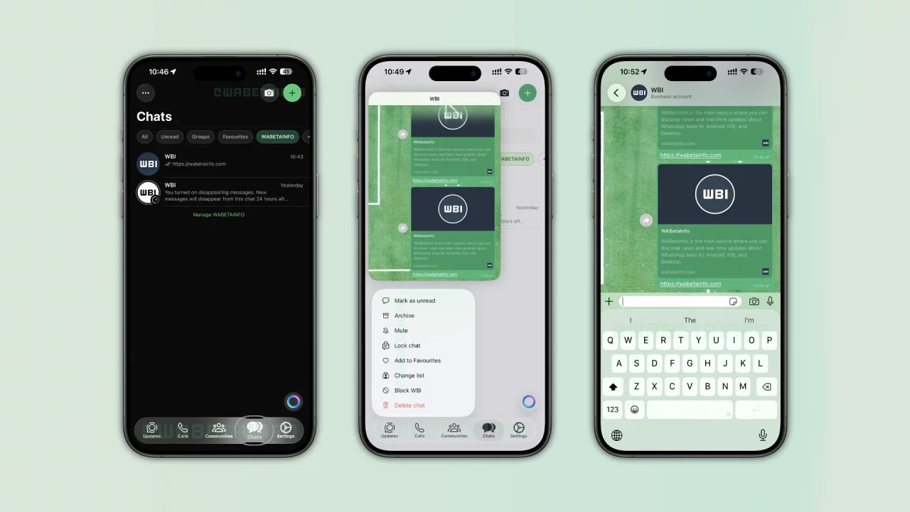 WhatsApp updated for iOS 26 in Liquid Glass style