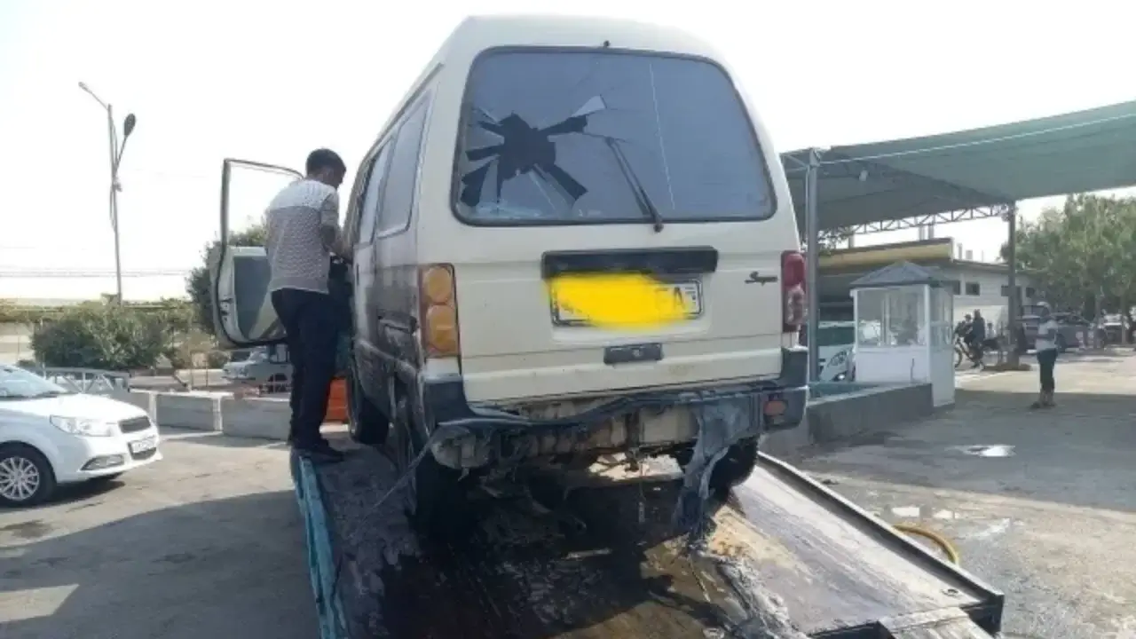 A Damas car caught fire while pouring methane in Fergana