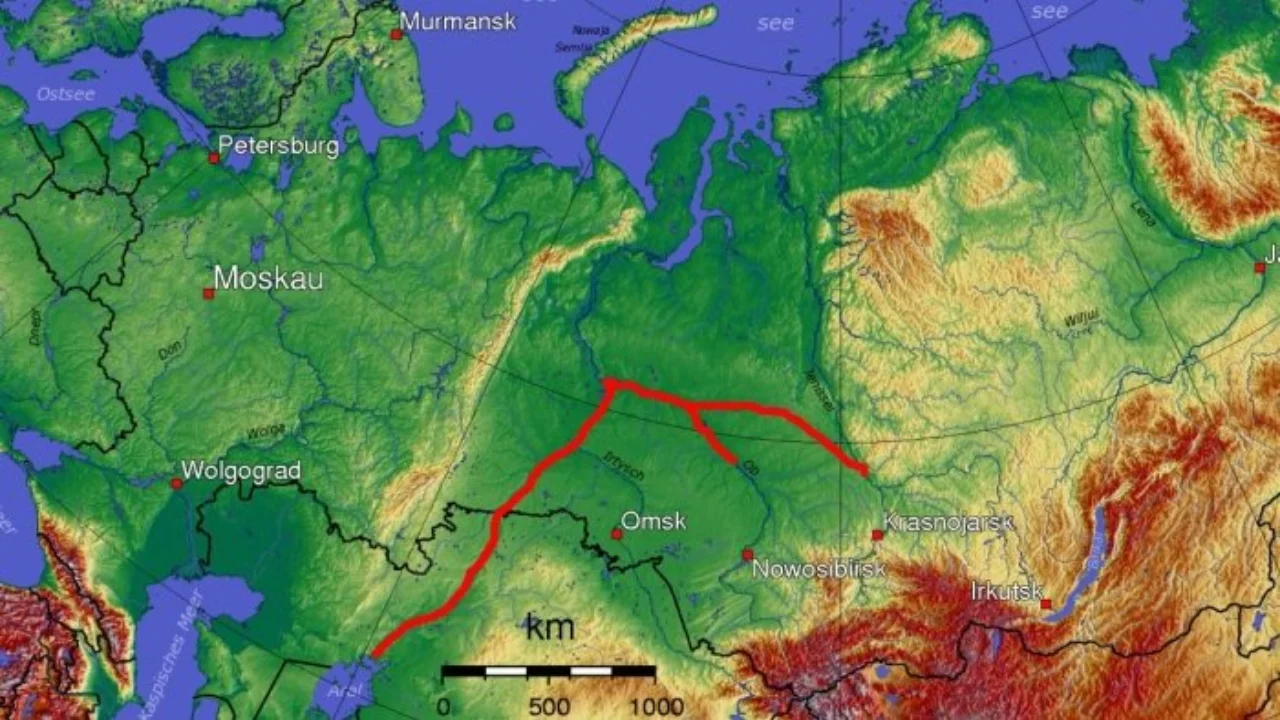 Did Siberian waters begin to flow into Central Asia?