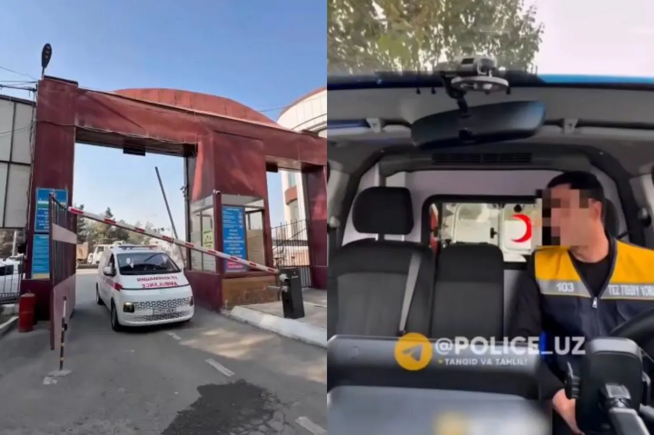 Андижонда блогер тез ёрдам машинасидан такси сифатида фойдаланди