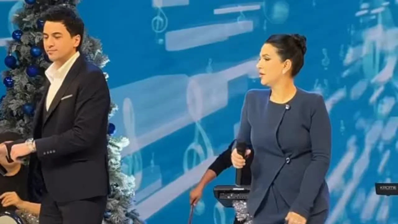 Nilufar Usmonova and Jamshid Bobojonov at the New Year show filming (video)