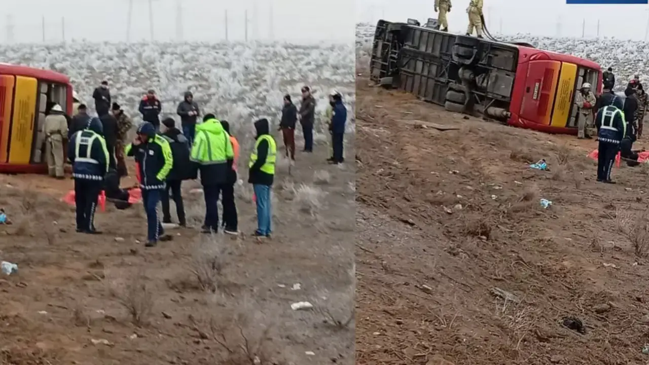 Навоийда 47 йўловчили автобус ағдарилди: қурбонлар бор