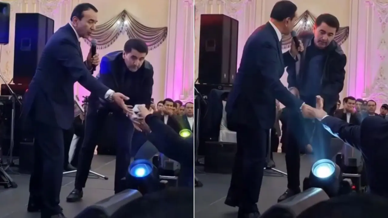 Ozodbek Nazarbekov, bir düğünde şarkı söylerken kendisine verilen paraları almasıyla ilgili açıklama yaptı.