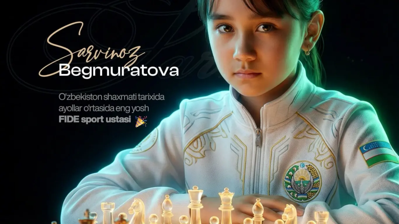 12 ёшли Сарвиноз Бегмуратова Ўзбекистон шахмат тарихини янгилади