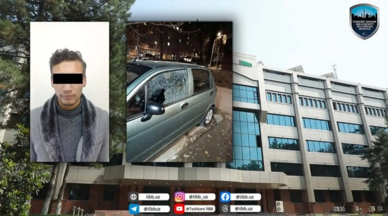 Юнусободда маст йигит пенсионер машинасини шикастлади