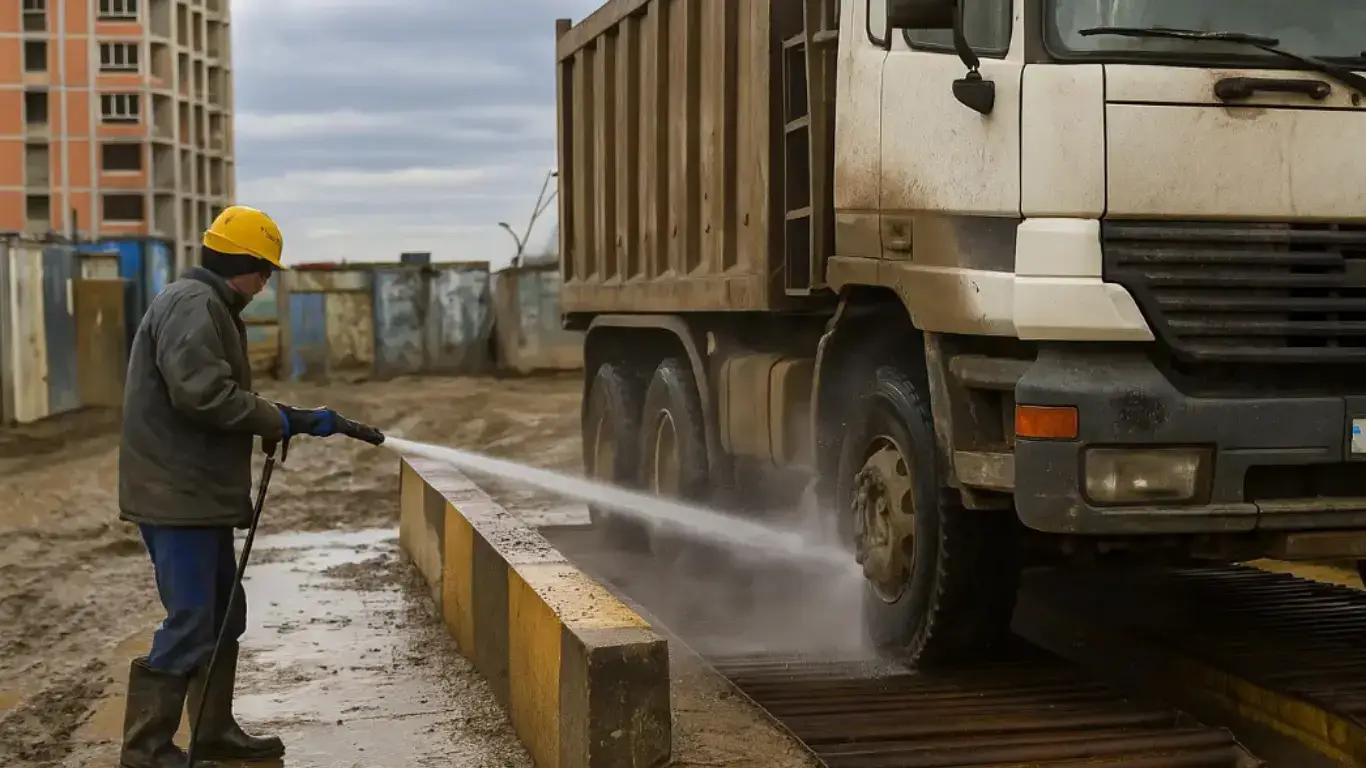 На строительных площадках ужесточено требование к мойке техники