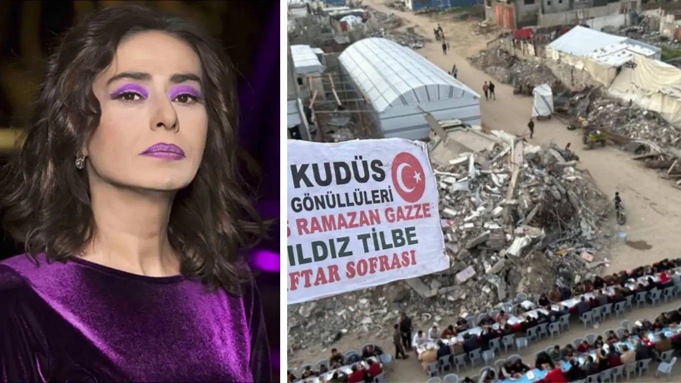 Yildiz Tilbe distributes iftar daily to the needy in Gaza