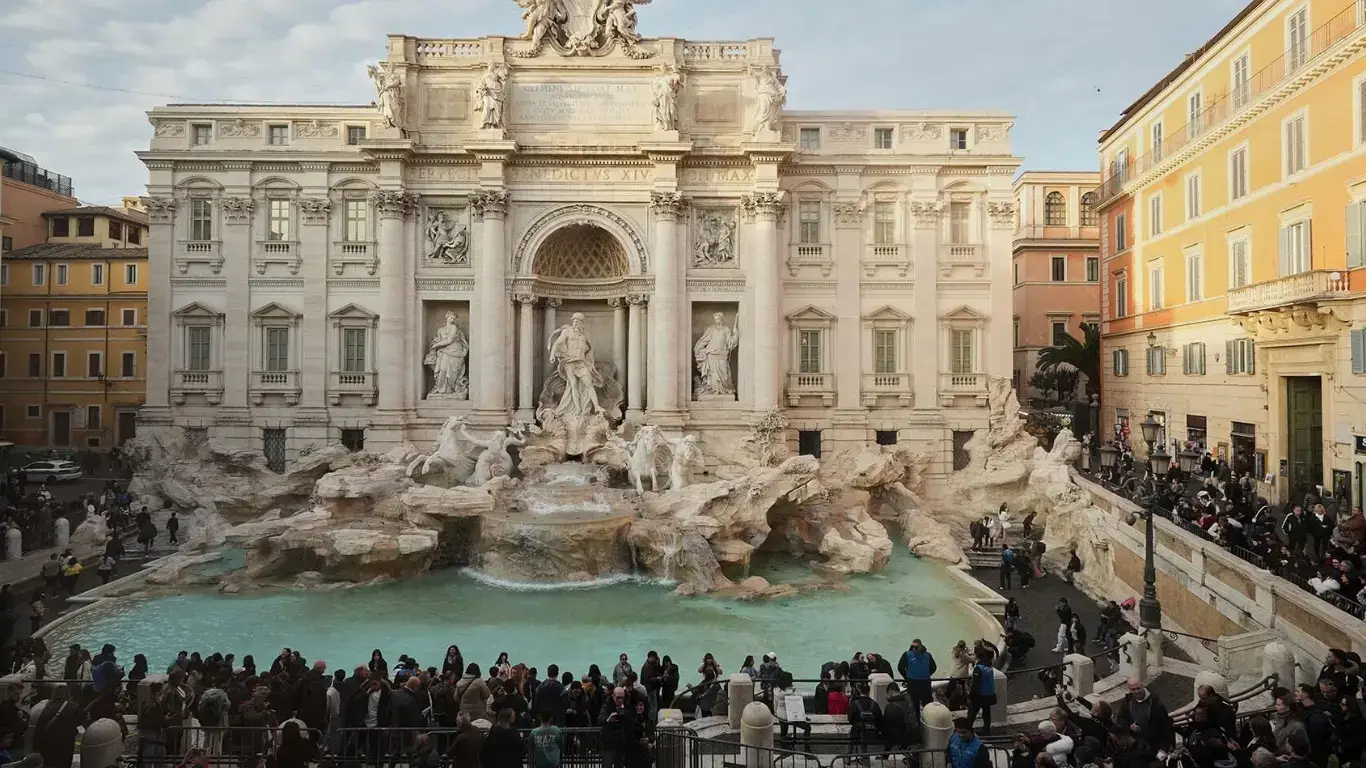 Entrance to the Trevi Fountain in Rome will now be paid