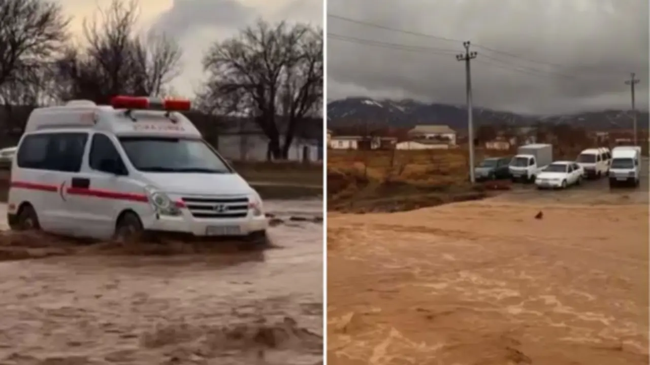 Samarqandda kuchli sel oqimlari yo‘llarni bosdi