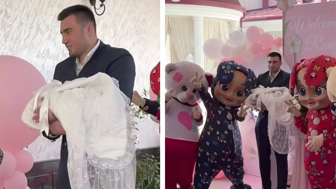 Bahodir Jalolov ve kızları Rania'nın yakınları onları törenle karşıladı (video)