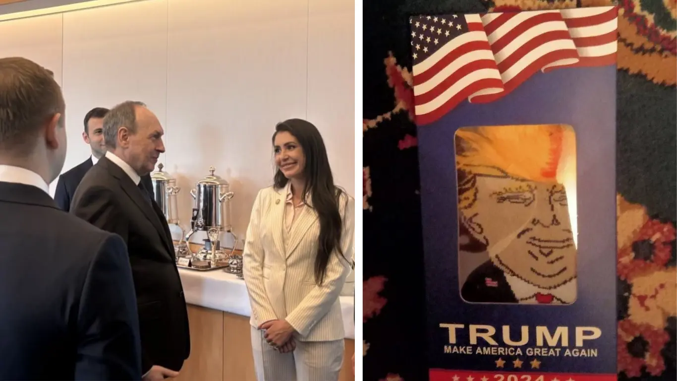 Конгрессмендер Мемлекеттік Дума депутаттарына Трамп шұлықтарын сыйға тартты