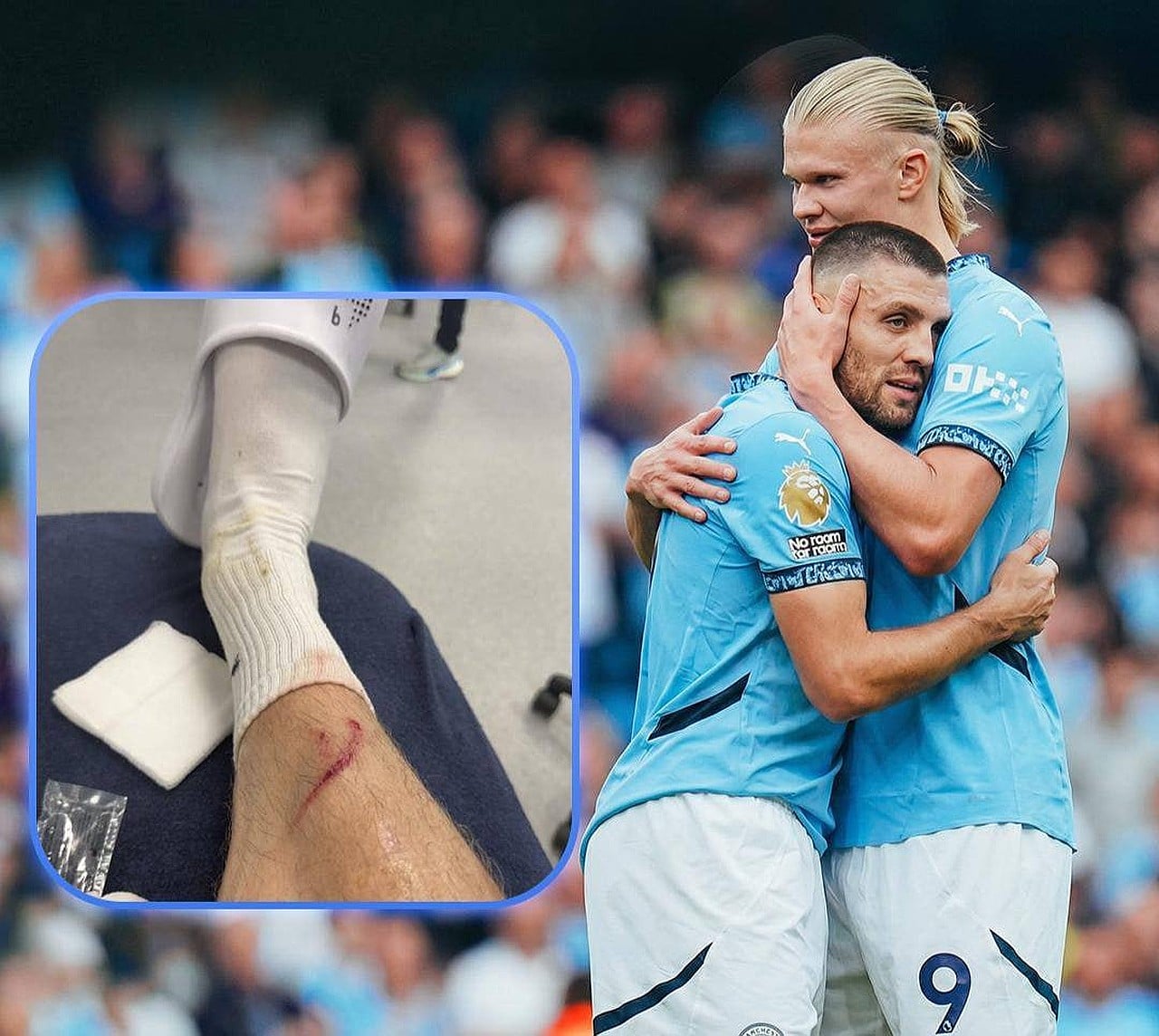 Haaland jokingly blames teammate for injury