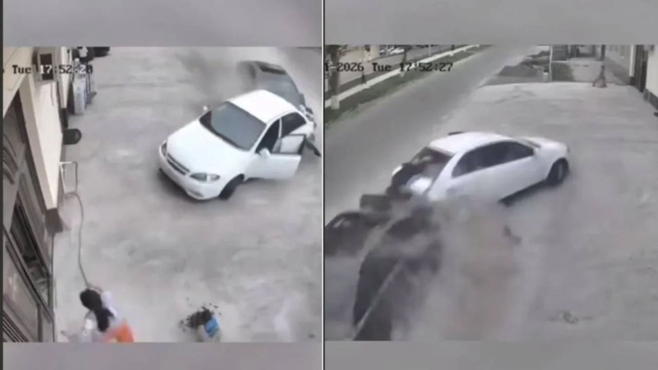 Samarqandda mast haydovchi yuqori tezlikda harakatlanib, toʻxtab turgan avtomobilni parchalab yubordi