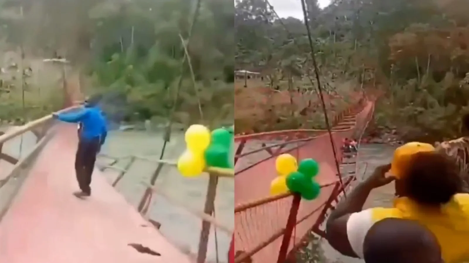 Kolumbiyada yangi koʻprik ochilish marosimida daryoga qulab tushdi (video)