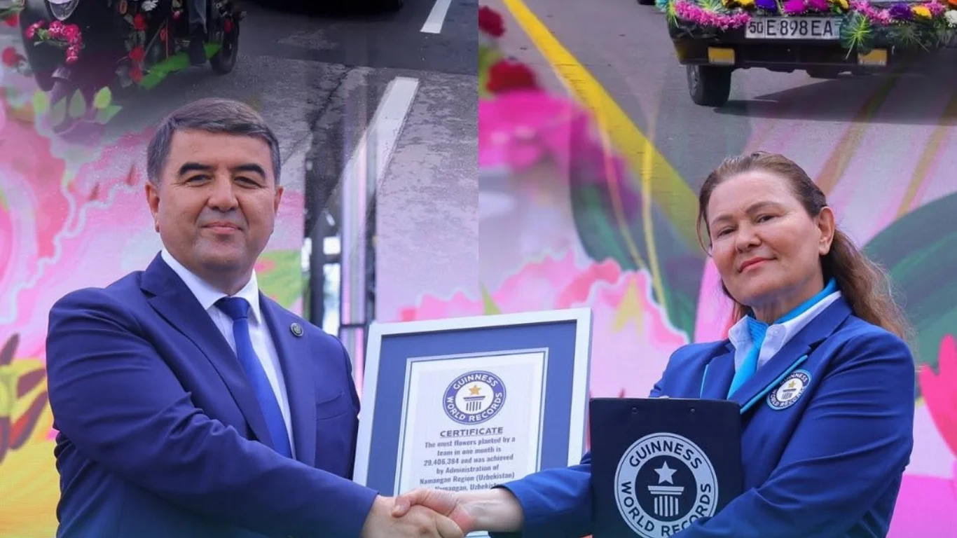 Namangan tarix yozdi: Gullar festivali Ginnes rekordiga kirdi (video)