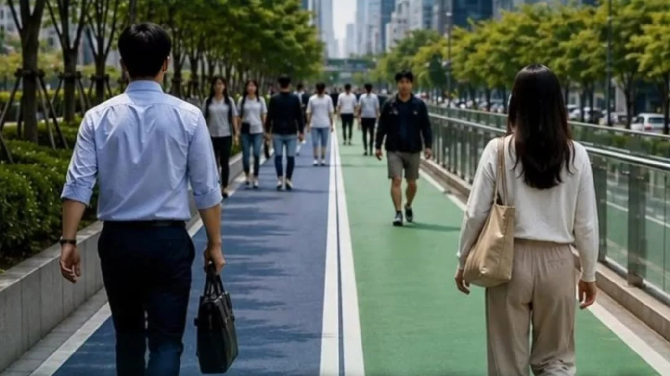 Special lanes for slow walkers appear in South Korea