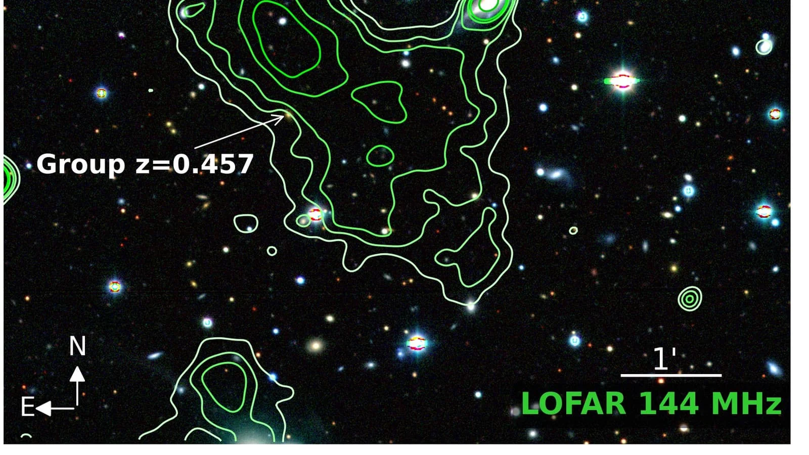 Un anneau radio inhabituellement petit découvert dans un groupe de galaxies