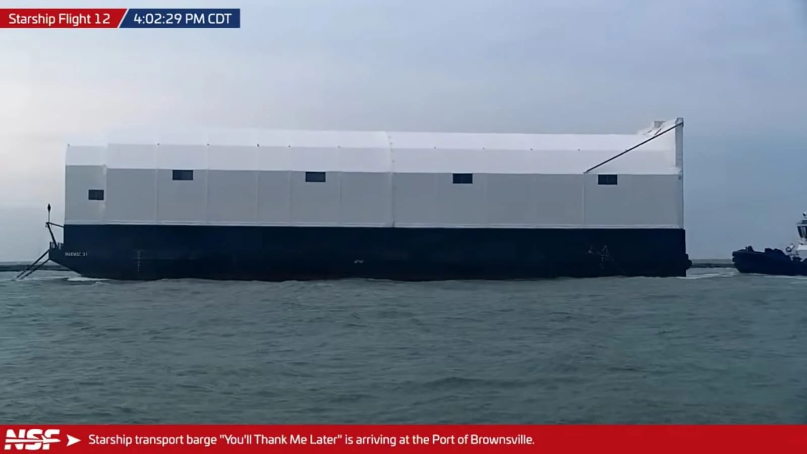 New barge for Starship arrives at Starbase spaceport