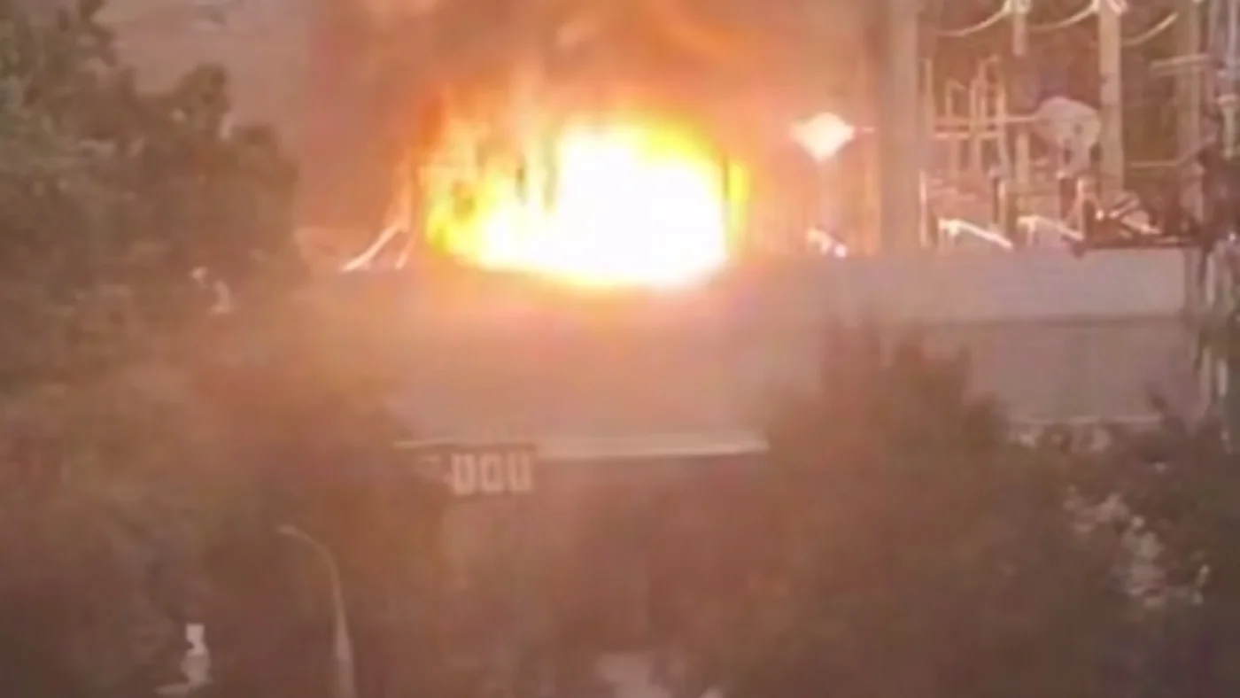 Transformer at a substation in Almazar caught fire