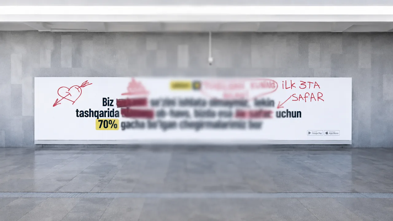 Toshkent metrosining 20 dan ortiq bekatida noqonuniy reklama aniqlandi