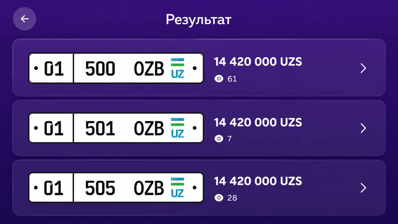 «ОЗБ» серияли янги авторақамлар сотувга чиқди