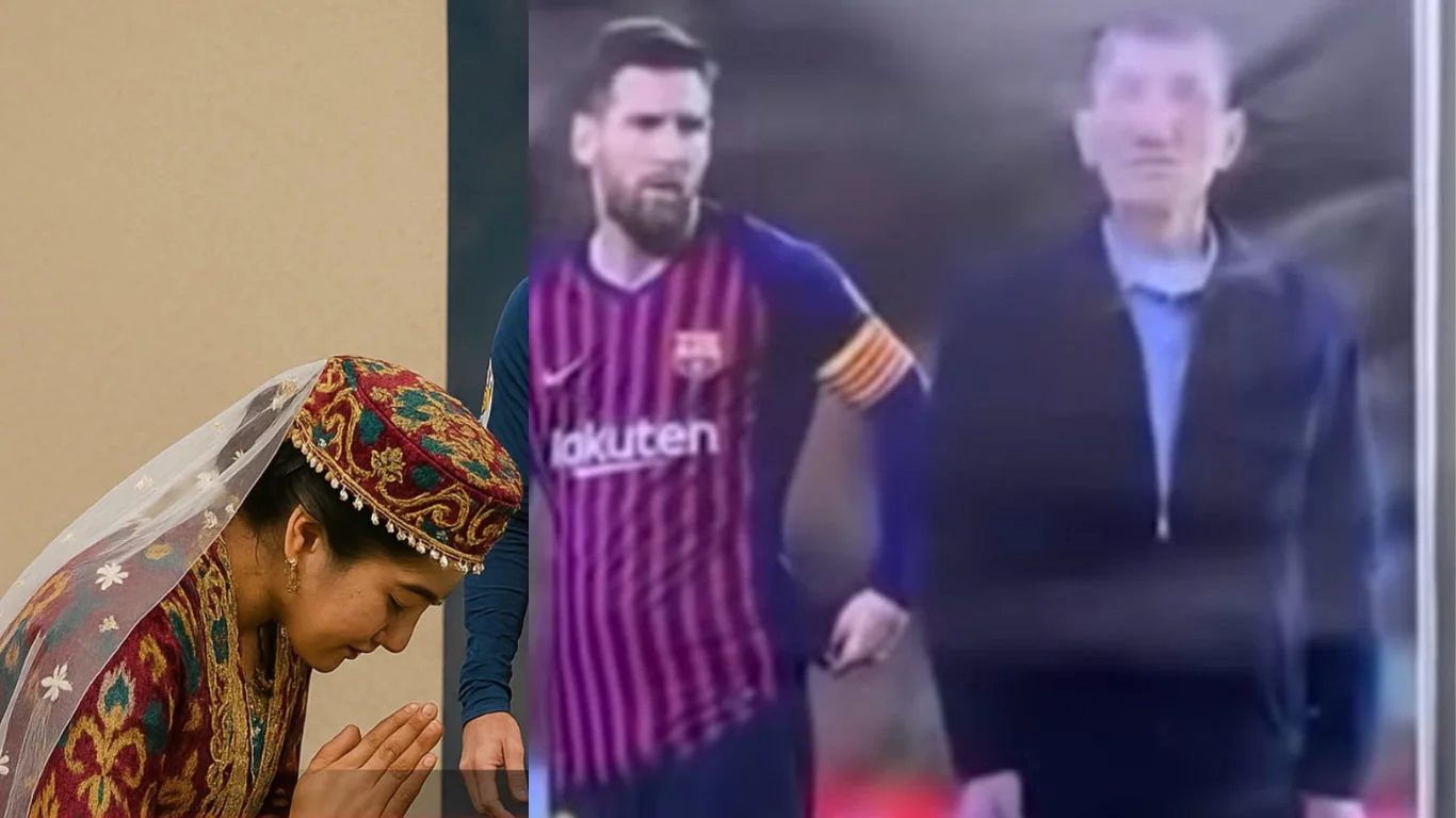 Ungewöhnlicher Kelin Salom in Usbekistan: Vor einem Messi-Porträt vollzogen (Video)