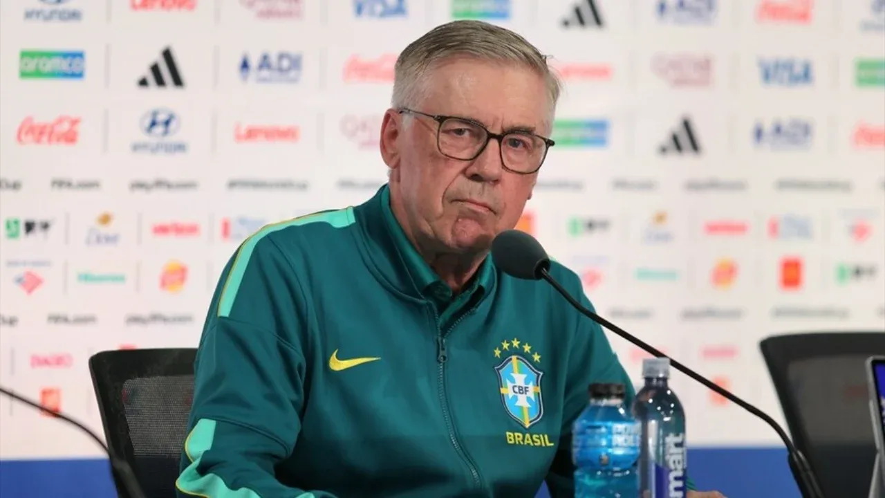 Carlo Ancelotti makes a statement after the draw against Morocco