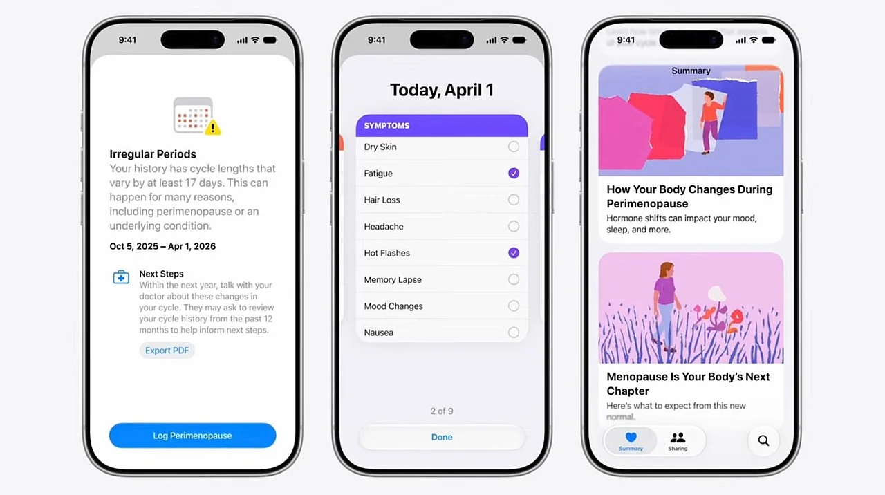 Apple Ҳеалт иловаси энди перименопауза ҳолатини аниқлай олади
