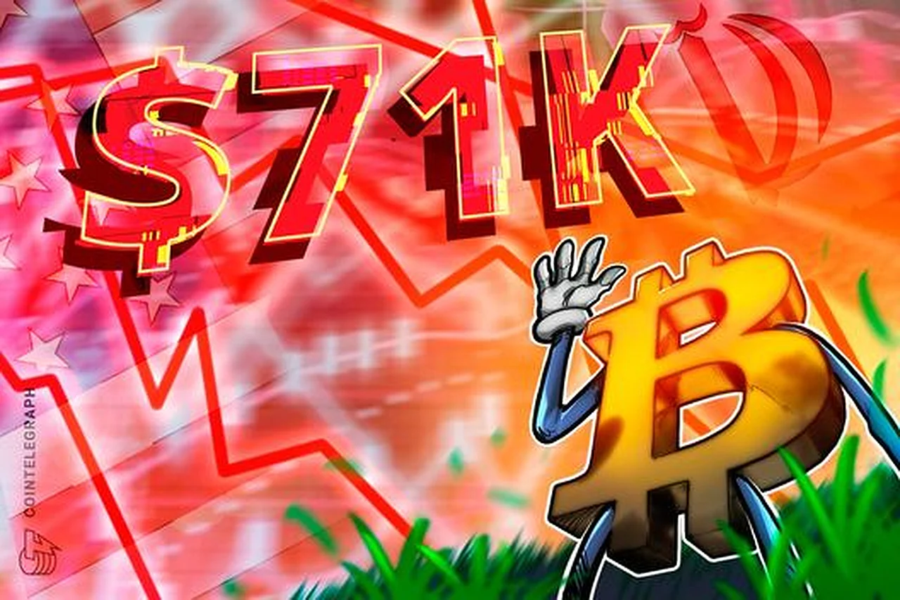Bitcoin-Preis fällt vor dem Hintergrund der Spannungen zwischen den USA und dem Iran unter 71.000 $