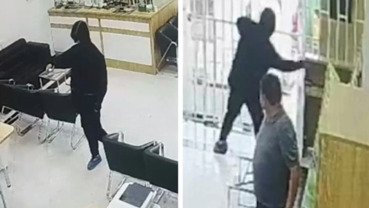 Masked individual storms bank in Samarkand, demands money