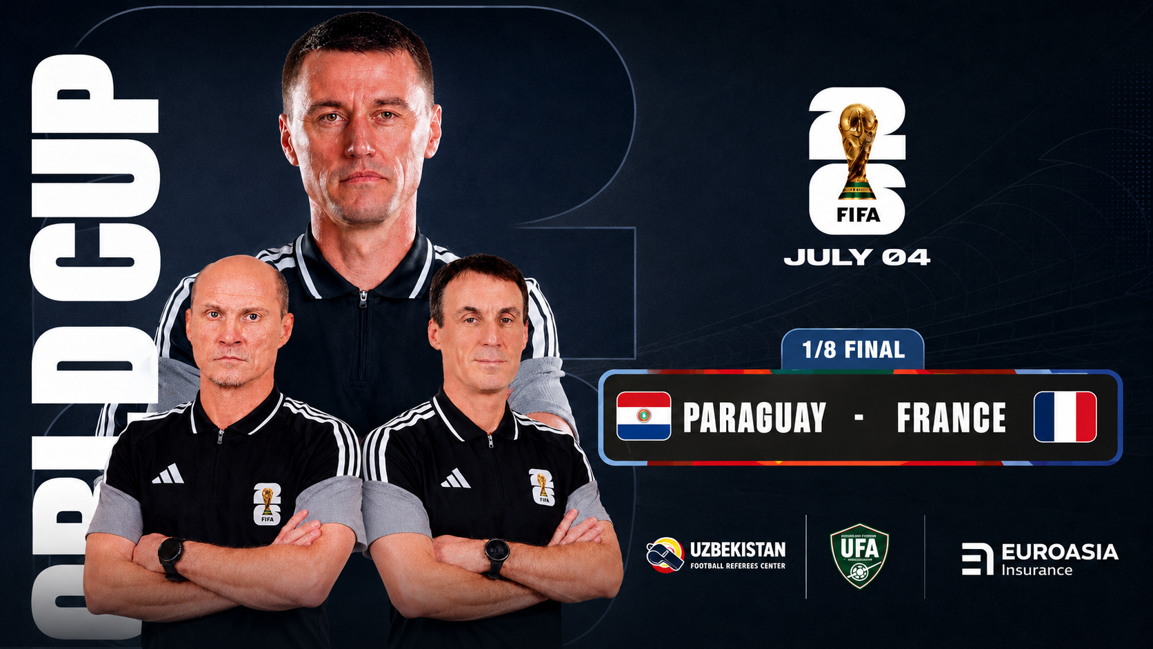 Des arbitres ouzbeks dirigeront le match Paraguay-France
