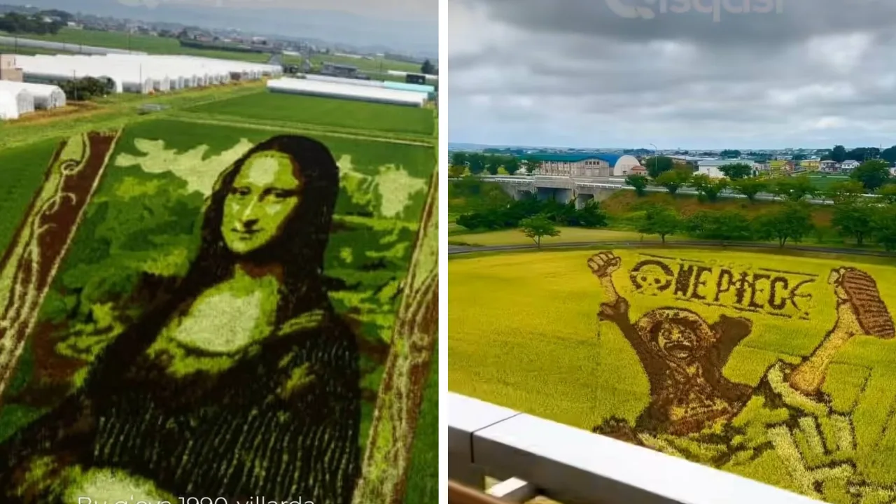 Farmers in Japan amaze everyone by creating artworks in rice fields
