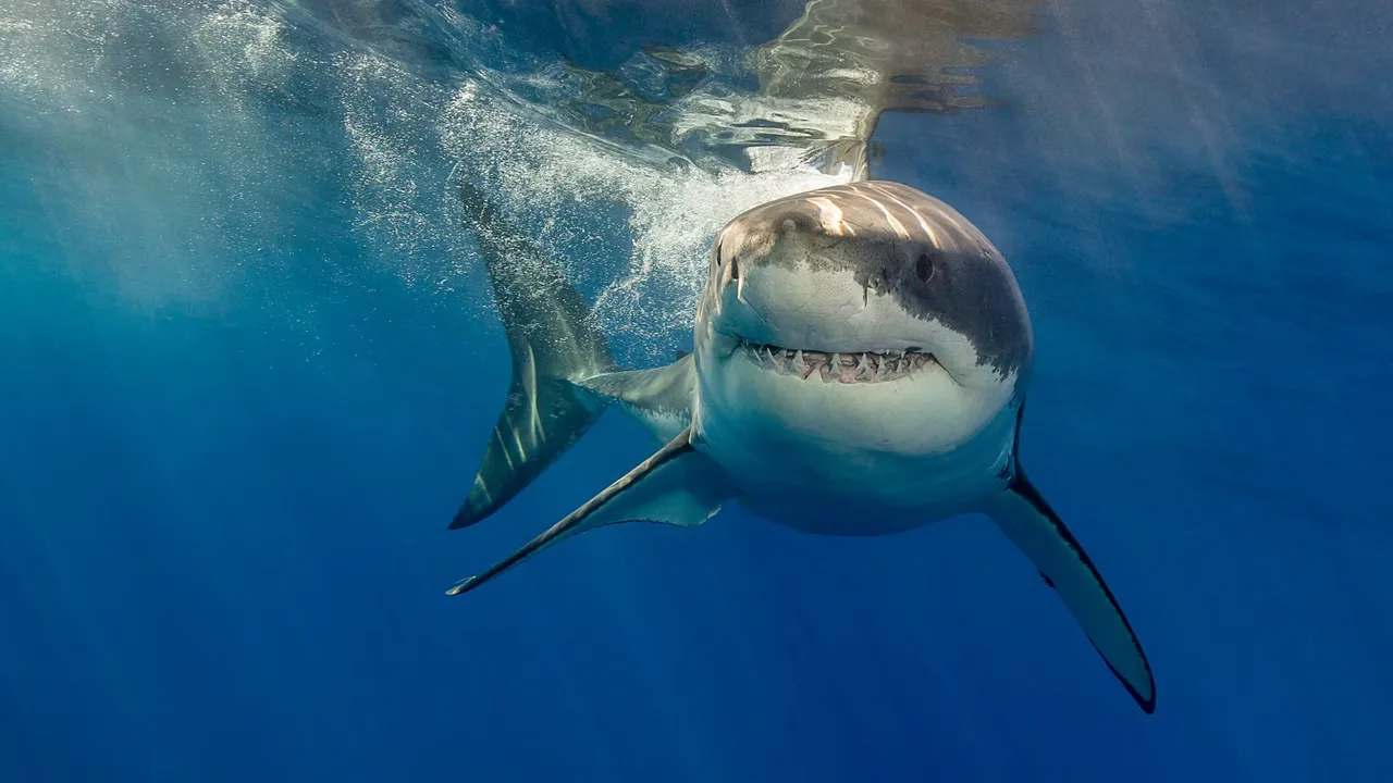 Un gran tiburón blanco aparece en el Atlántico, se acerca uno aún más grande