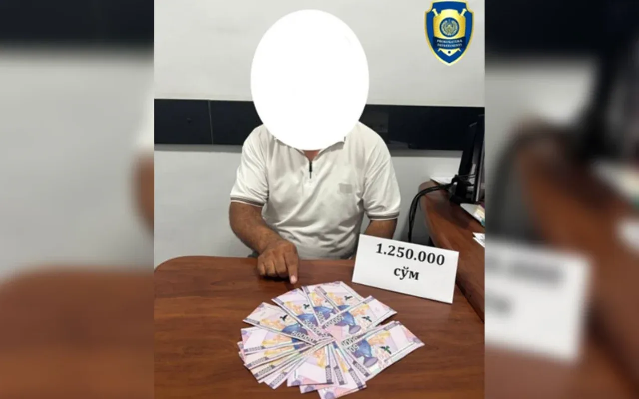 Қашқадарёда сув таъминоти мутахассиси 1,2 миллион сўм билан ушланди