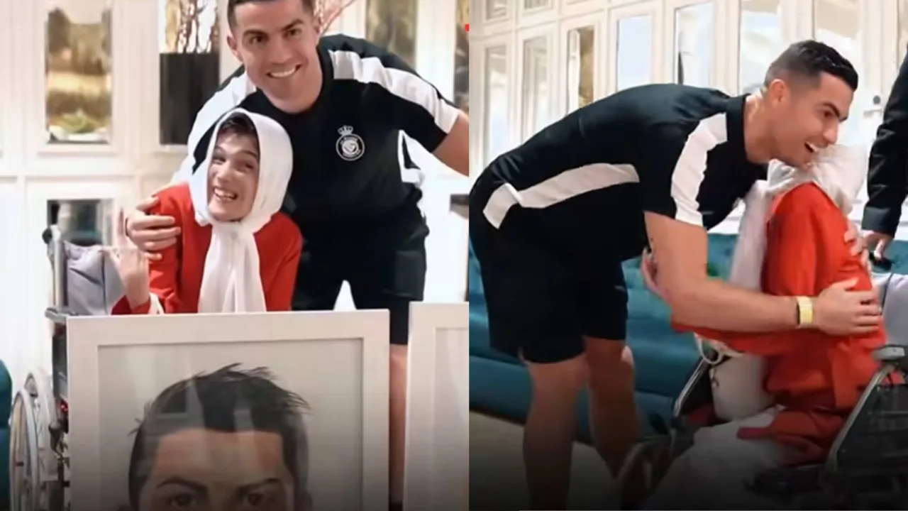 Fatima, who paints with her feet, meets her long-time dream, Ronaldo