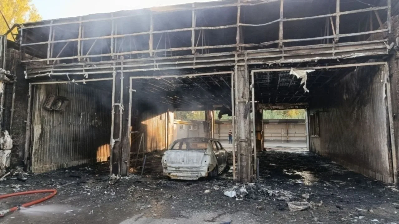 Fire breaks out at a car wash in Gulistan, destroying a Cobalt
