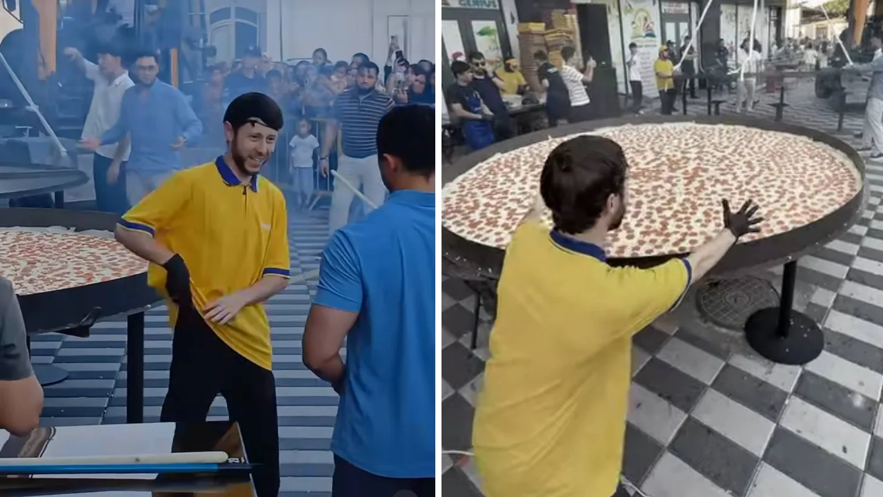 Jahongir Khodjayev sets a record by making a 3.5-meter pizza in Andijan!
